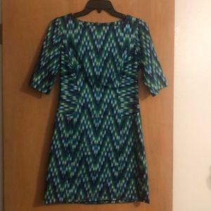 EUC Milly Size 2 Green, Blue, and White Dress